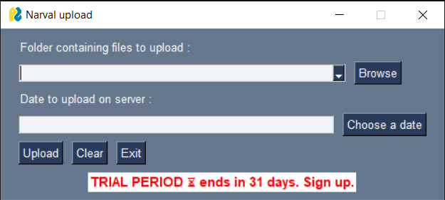 A screenshot of the uploader interface
