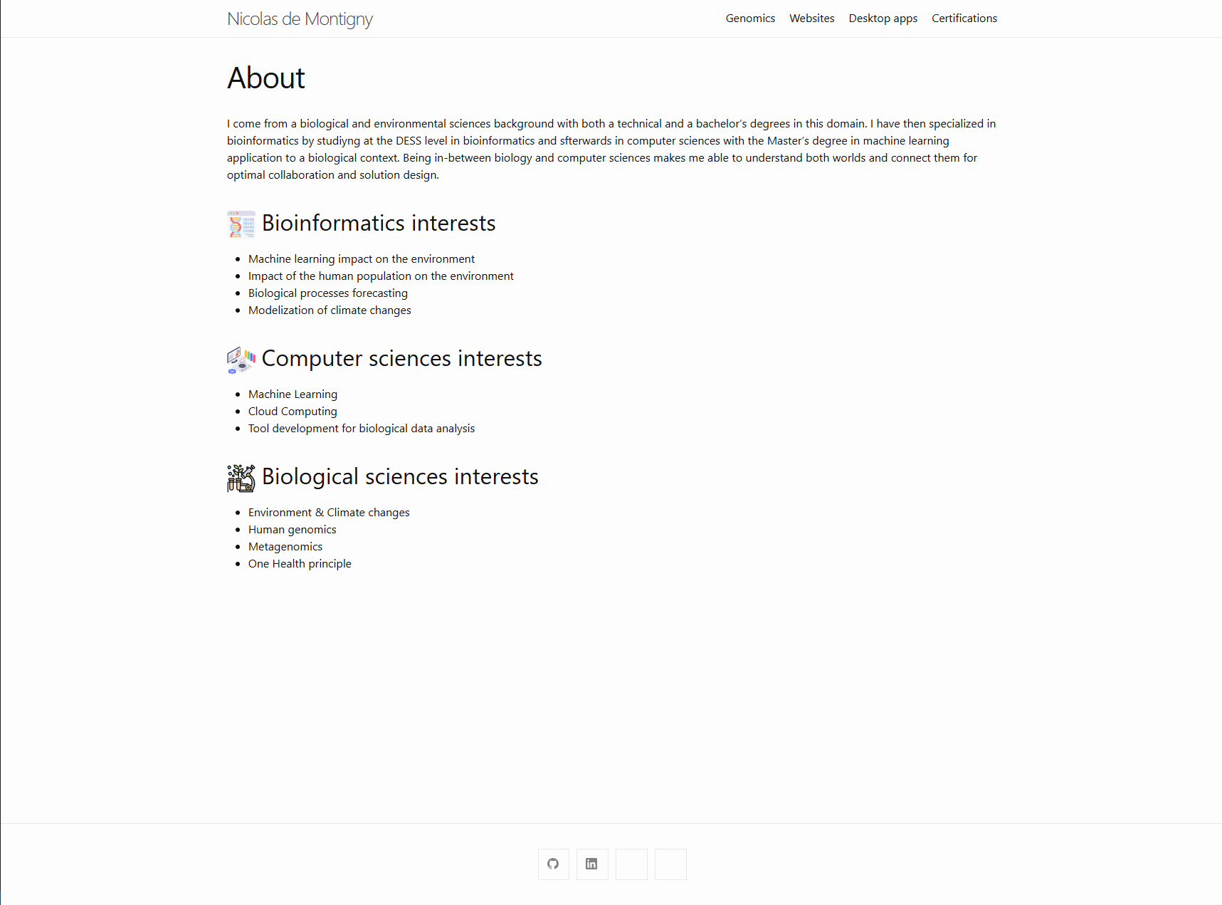 A screenshot of the first version